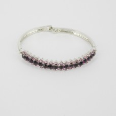 514153 purple in silver crystal bangle